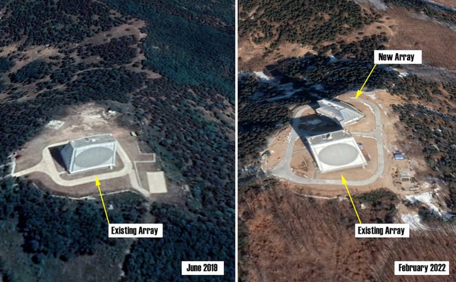 Hình ảnh chụp tháng 2/2022 cho thấy một radar mảng pha mới mới được bổ sung vào hệ thống cảnh báo sớm hiện có ở tỉnh Sơn Đông, miền Đông Trung Quốc. Ảnh: Maxar Technologies
