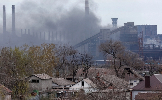 Khu vực nhà máy Azovstal (Ukraine). Ảnh: Reuters.