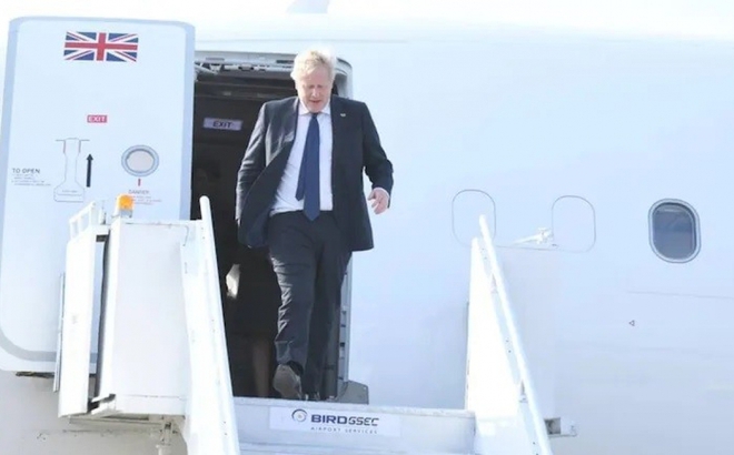 Thủ tướng Anh Boris Johnson trong chuyến thăm Ấn Độ. (Nguồn: India Today)