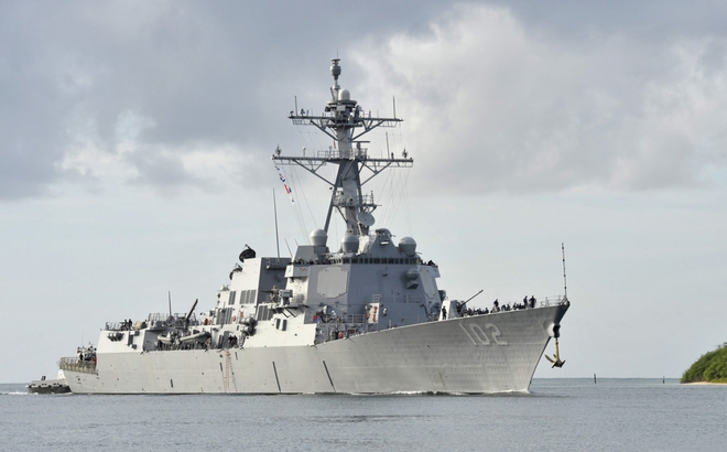 Tàu khu trục USS Sampson. Ảnh: PACOM