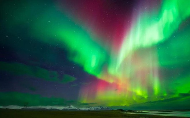Cực quang được nhìn thấy ở Greenland.