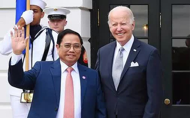 Tổng thống Mỹ Joseph Robinette Biden Jr. đón Thủ tướng Phạm Minh Chính - Ảnh: TTXVN