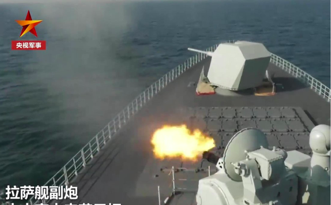 Đợt tập trận trong 3 ngày trên biển Hoàng Hải thực hiện các bài tập phòng không, diệt hạm và chống ngầm. (Ảnh: Weibo)