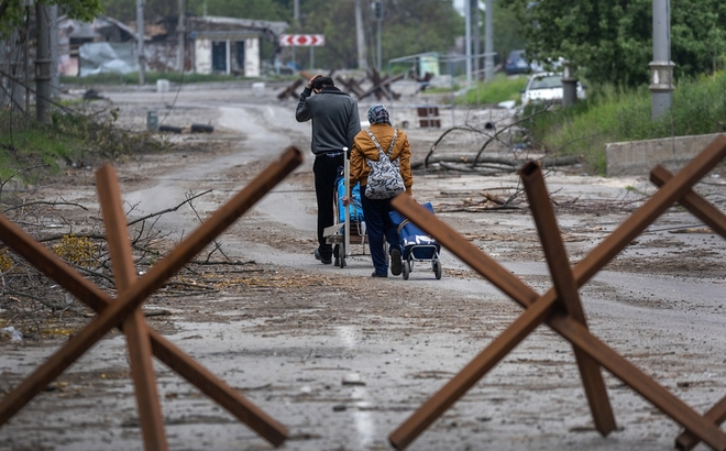 Một khu phố tại Kharkiv, Ukraine. Ảnh: Getty