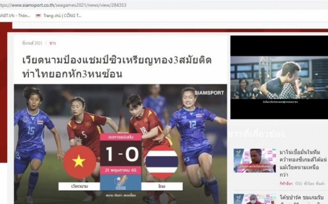 Báo chí Thái Lan đưa tin về các trận chung kết bóng đá nam và nữ SEA Games 31.