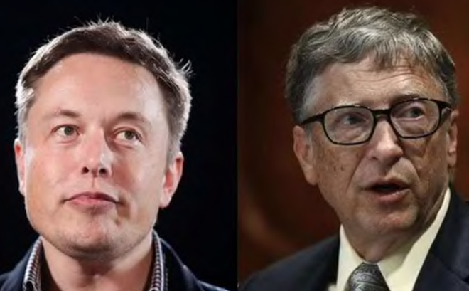 Tỉ phú Bill Gates (phải) và tỉ phú Elon Musk. Ảnh: Reuters