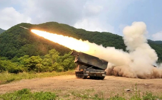 Hệ thống rocket phóng loạt của Mỹ. Ảnh minh họa: AFP