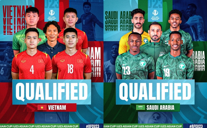 U23 Việt Nam và U23 Saudi Arabia sẽ đối đầu ở tứ kết U23 châu Á 2022. (Ảnh: AFC)
