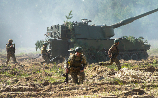 Binh sĩ Ukraine ở Donbass.