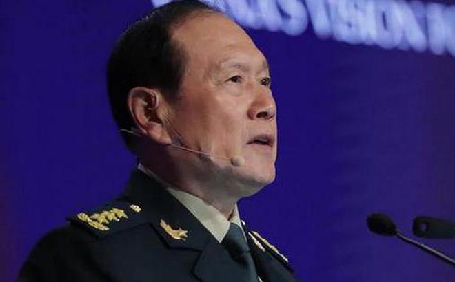 Bộ trưởng Bộ Quốc phòng Trung Quốc Ngụy Phượng Hòa tại Đối thoại Shangri-La - Ảnh: STRAITS TIMES