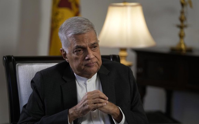 Thủ tướng Sri Lanka mới được bổ nhiệm Ranil Wickremesinghe. Ảnh: AP