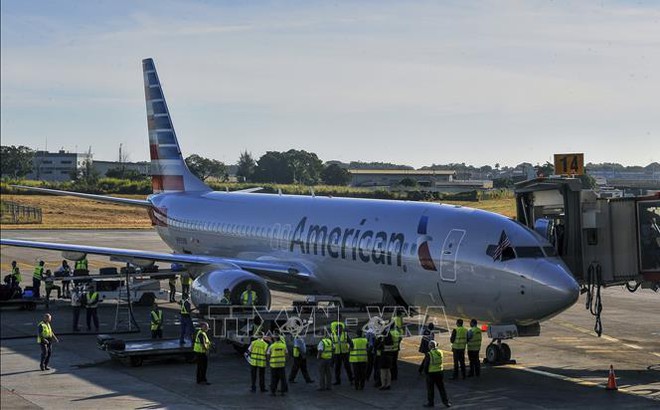 Máy bay của Hãng hàng không American Airlines hạ cánh xuống sân bay quốc tế Jose Marti ở La Habana. Ảnh tư liệu: AFP/TTXVN