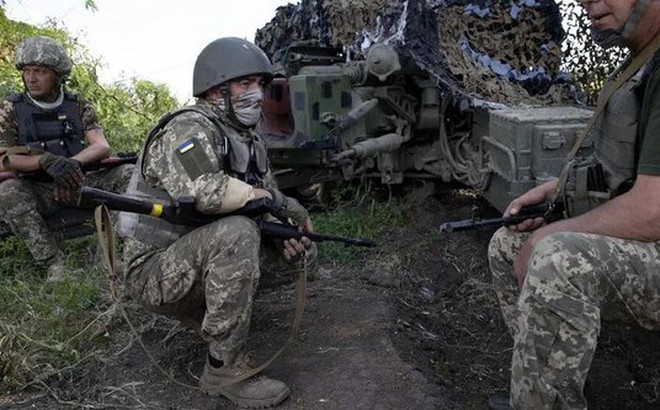 Binh lính Ukraine trên chiến trường Ảnh: NYT
