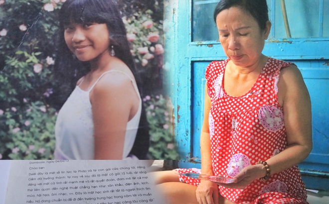 Chân dung bà Hồng và con gái Hồng Gấm lúc 15 tuổi mà bà đang tìm kiếm thông qua mạng xã hội. Ảnh: Thanh Niên & Vietnamnet