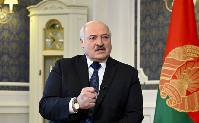 Tổng thống Belarus Alexander Lukashenko trả lời phỏng vấn AFP ngày 21/7/2022. Ảnh: AFP