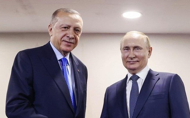 Ông Erdogan và ông Putin gặp nhau tại Iran ngày 19/7. Ảnh: AP