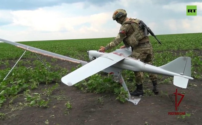 Máy bay không người lái (UAV) Orlan-10 Vệ binh quốc gia Nga. Ảnh Video RT