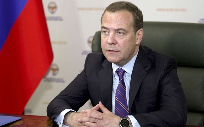 Phó Chủ tịch Hội đồng An ninh Nga Dmitry Medvedev phản bác cáo buộc của phương Tây. Ảnh: Sputnik.