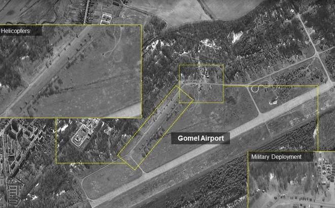 Hình ảnh vệ tinh căn cứ không quân Ziabrauka, nằm cách biên giới Ukraine khoảng 30 km.