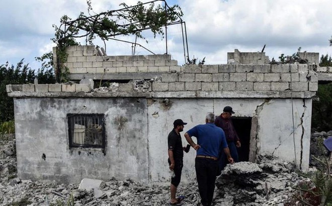 Ngôi nhà bị phá hủy trong cuộc không kích gần đây của Israel ở Tartus.