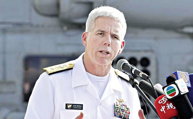 Phó đô đốc Karl Thomas, tư lệnh Hạm đội 7 của Hải quân Mỹ - Ảnh: THE DAILY STAR