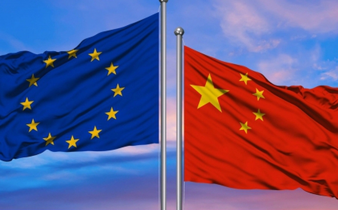 Cờ EU và cờ Trung Quốc. Đồ họa: EIU.
