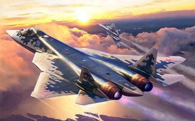 Chiến đấu cơ thế hệ thứ 5 Su-57 của Nga.