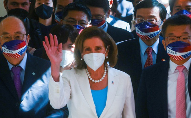 Chủ tịch Hạ viện Mỹ Nancy Pelosi ở Đài Bắc, Đài Loan ngày 3-8 - Ảnh: REUTERS