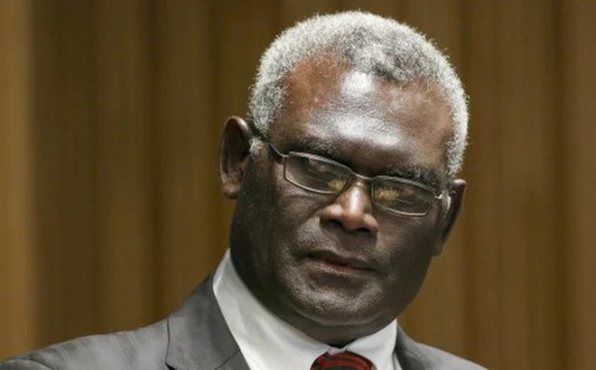 Ông Manasseh Sogavare, thủ tướng Quần đảo Solomon - Ảnh: AP