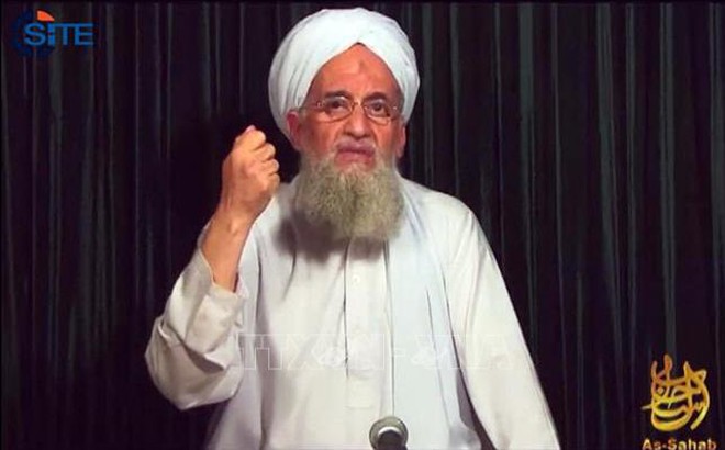 al-Zawahiri phát biểu nhân ngày xảy ra vụ tấn công khủng bố nhằm vào Mỹ, tại một địa điểm bí mật, ngày 11/9/2012. Ảnh: AFP/TTXVN