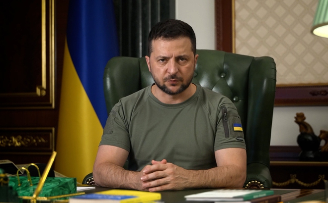 Tổng thống Ukraine Volodymyr Zelensky phát biểu đêm 11/9. Ảnh: Văn phòng Tổng thống Ukraine