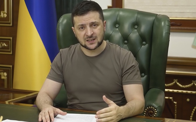 Tổng thống Ukraine Vladimir Zelensky. (Ảnh: AP)