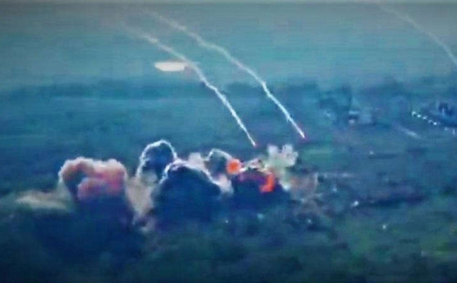 Không quân Nga oanh tac mục tiêu ở Spirne. Ảnh: Forbes.