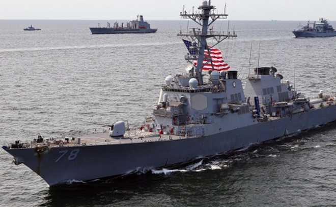 Tàu khu trục USS Porter (DDG 78) có tên lửa dẫn đường trên Biển Baltic ngày 6/6/2022. Ảnh: Hải quân Mỹ
