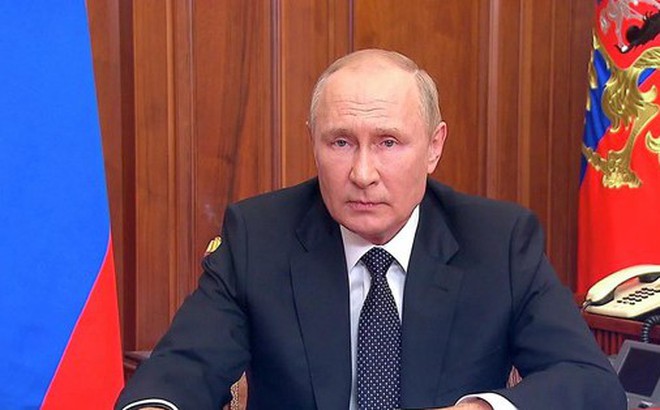 Tổng thống Nga Putin trong bài phát biểu hôm 21/9. Ảnh: Sputnik