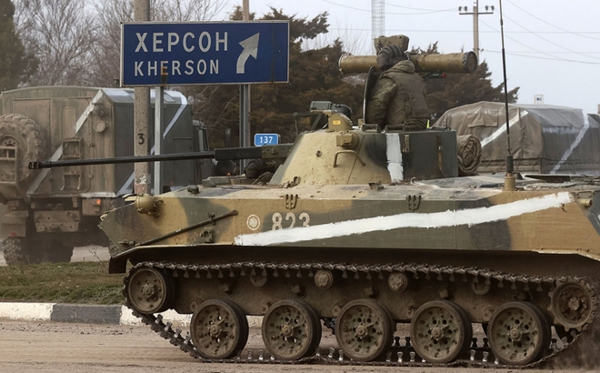 Binh sĩ Nga tại Kherson. Ảnh: The Moscow Times