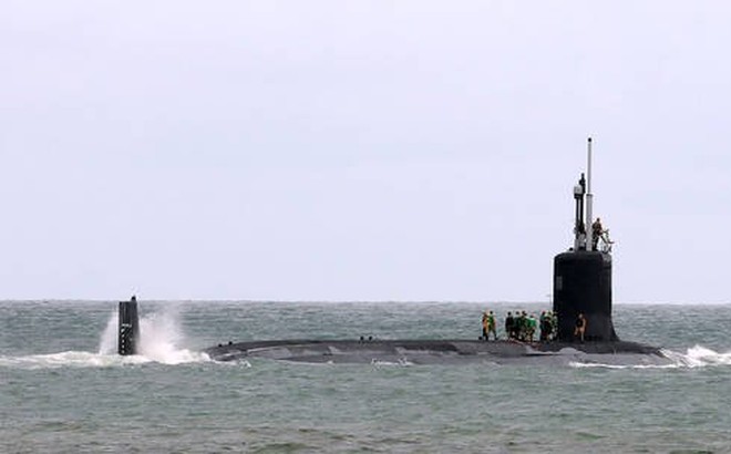 USS Indiana, tàu ngầm tấn công nhanh lớp Virginia của Hải quân Mỹ chạy bằng năng lượng hạt nhân. Ảnh: Getty Images