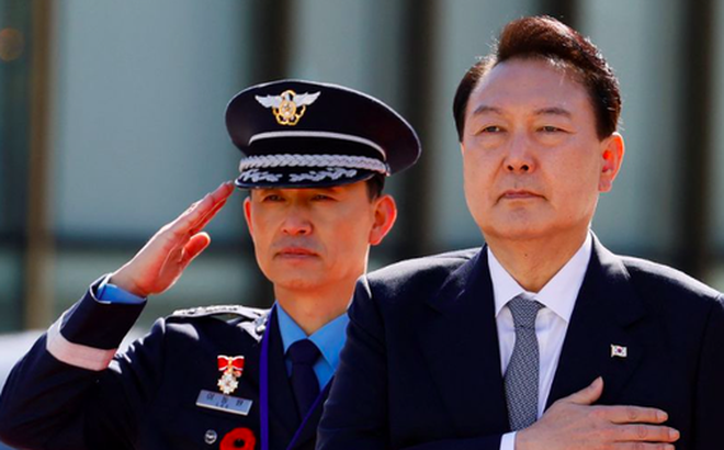 Tổng thống Hàn Quốc Yoon Suk-yeol trong chuyến thăm Canada ngày 23/9. (Ảnh: Reuters)