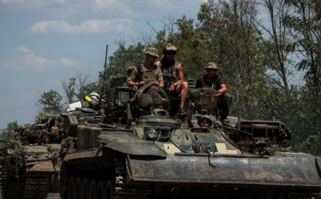 Quân đội Ukraine ở khu vực Donetsk. Ảnh: Reuters