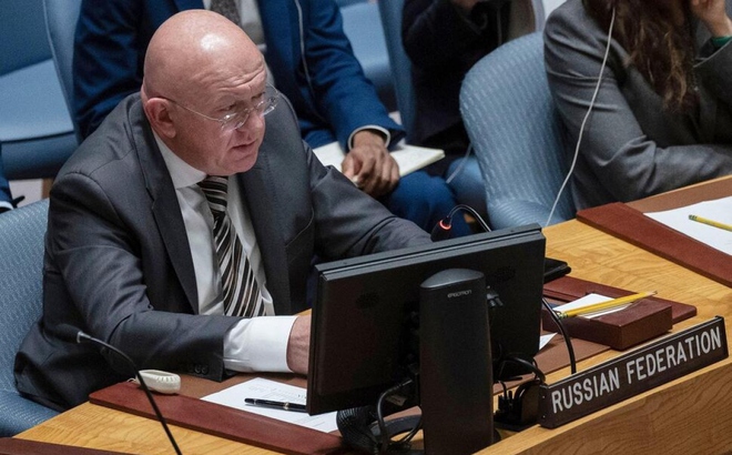 Đại sứ Nga tại Liên Hợp Quốc Vasily Nebenzya. Ảnh: AP