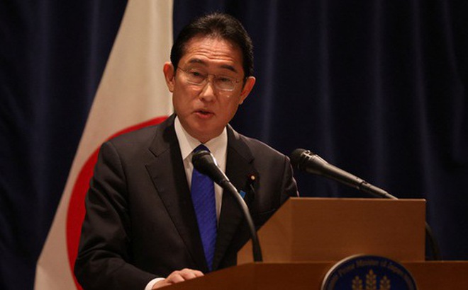 Thủ tướng Nhật Bản Fumio Kishida phát biểu trong cuộc họp báo sau hội nghị thượng đỉnh Mỹ - Nhật ở Washington, Mỹ, ngày 14-1 - Ảnh: REUTERS
