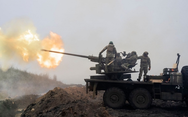 Quân đội Ukraine ở Bakhmut, một thành phố có vai trò chiến lược ở phía Đông Ukraine. Ảnh: Wall Street Journal