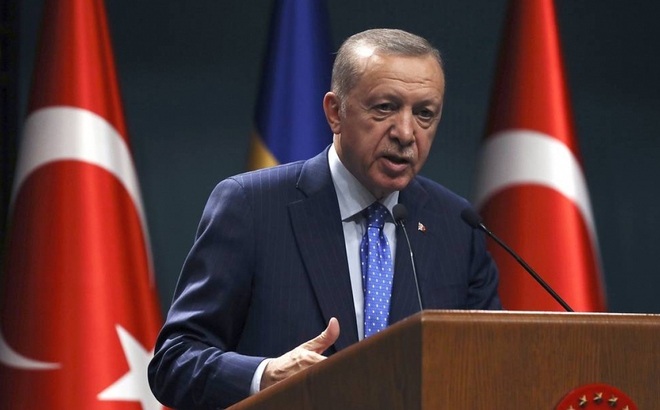 Tổng thống Thổ Nhĩ Kỳ Erdogan. Ảnh: AP.