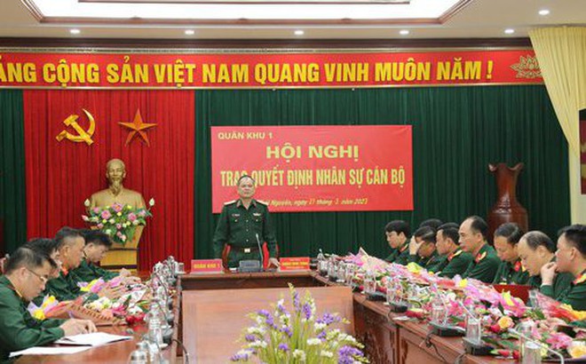 Quân khu 1 tổ chức Hội nghị trao Quyết định điều động, bổ nhiệm. Ảnh: Chinhphu.vn