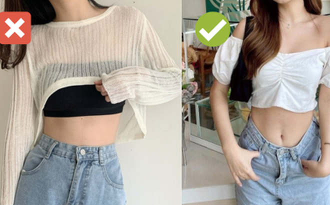 Bạn nên cẩn thận khi chọn áo croptop xuyên thấu.