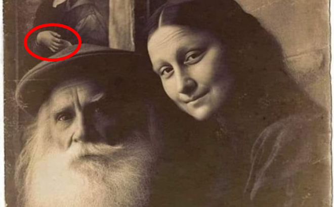 Bức ảnh nghi của Leonardo da Vinci và nàng Mona Lisa lan truyền trên mạng những ngày gần đây. (Ảnh: RD)