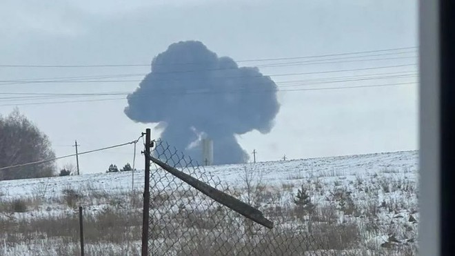Vụ rơi máy bay vận tải IL-76 ở vùng Belgorod của Nga, ngày 24/1/2024.