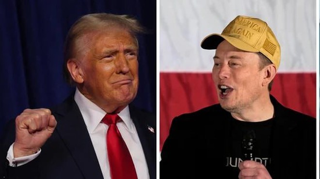 Ông Donald Trump dành nhiều lời khen có cánh cho tỷ phú Elon Musk, trong bài phát biểu tại Florida, ngày 6/1. Ảnh: HT