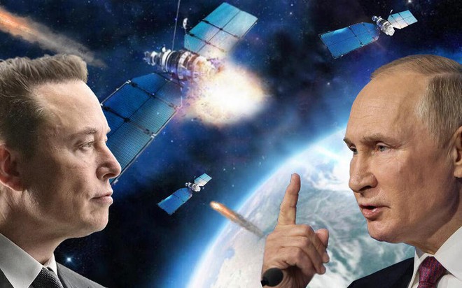 Tỷ phú Elon Musk (trái) và Tổng thống Nga Vladimir Putin