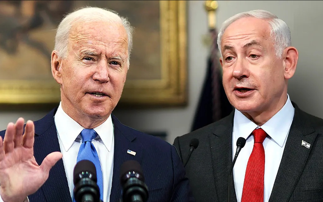 Tổng thống Mỹ Joe Biden (trái) và Thủ tướng Israel Benjamin Netanyahu 
